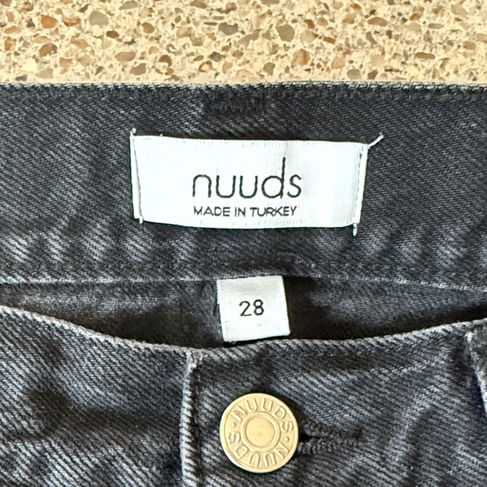 nuuds Women's High Rise Charcoal Distressed Jeans - Picture 2 of 6
